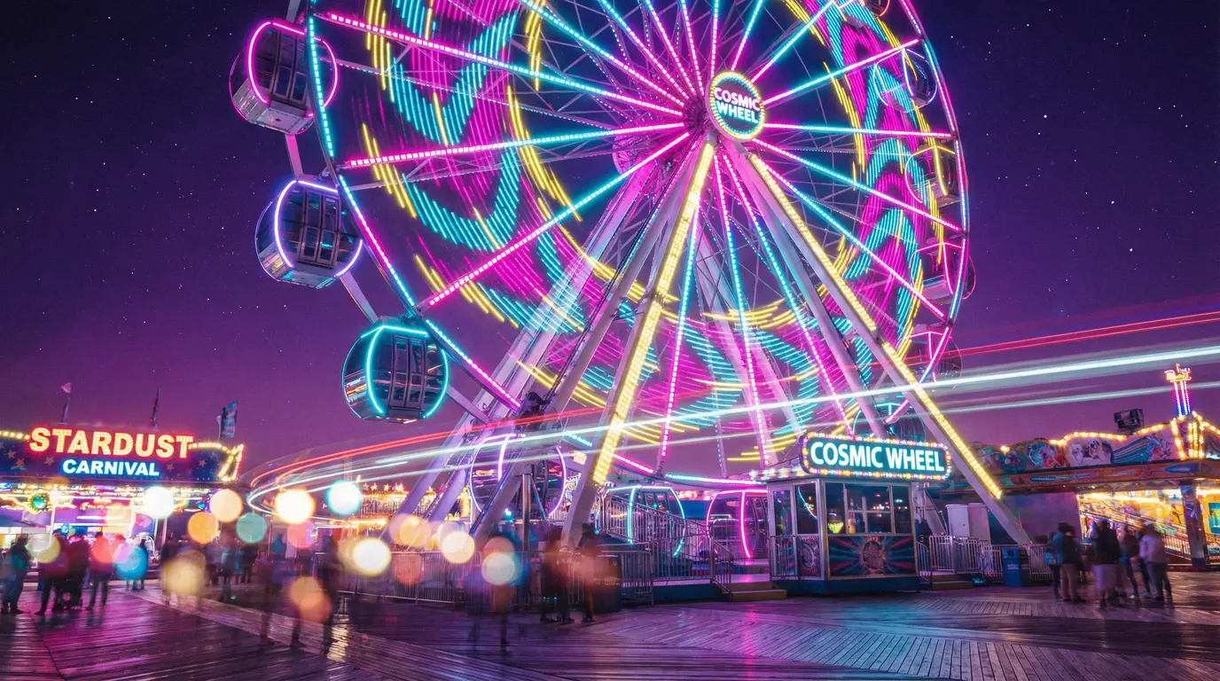 18禁 - VIP会员专属霓虹摩天轮夜景体验